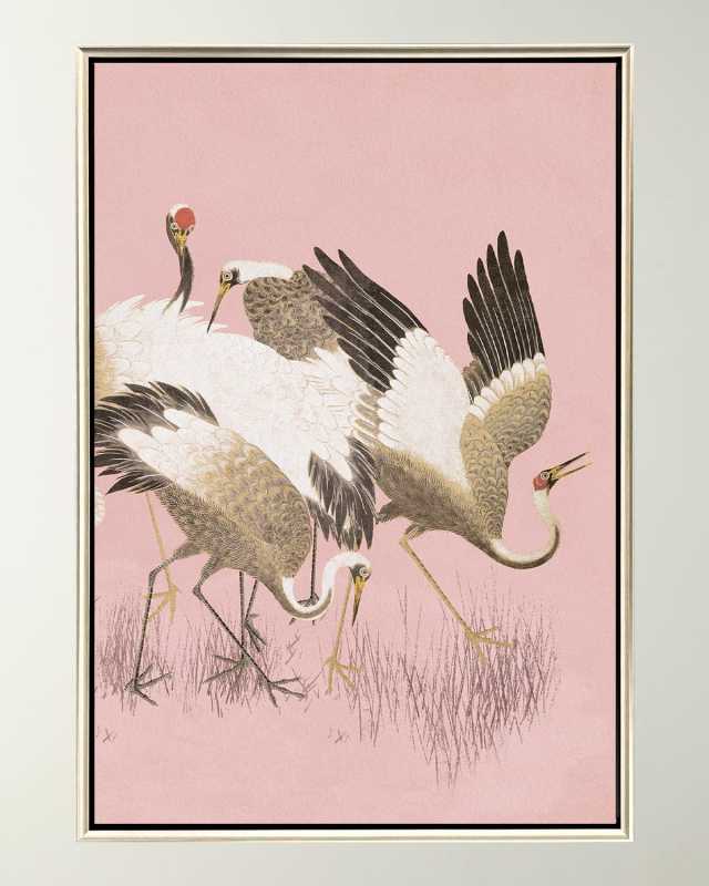 "Preen Curious Cranes" Framed Giclee